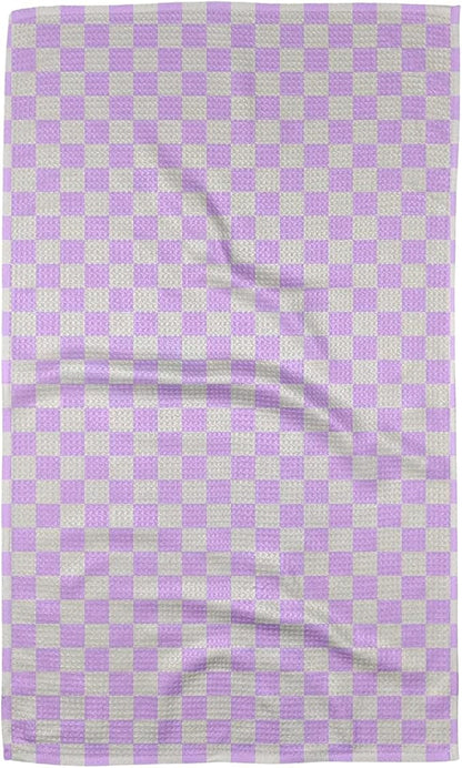 GEOMETRY Spring Kitchen Towels - Quick Dry Microfiber Cloth Spring & Summer Dish Towels for Kitchen Drying - Premium Quick Dry Towel - Lilac Checkin, 18" x 30" - 1-Pack
