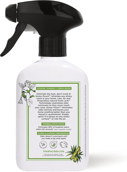 Home-Pourri Air + Fabric Multi-Purpose Odor Freshener Spray, Bamboo Rain, 11 Fl Oz - Jasmine, Bamboo and Fresh Grass