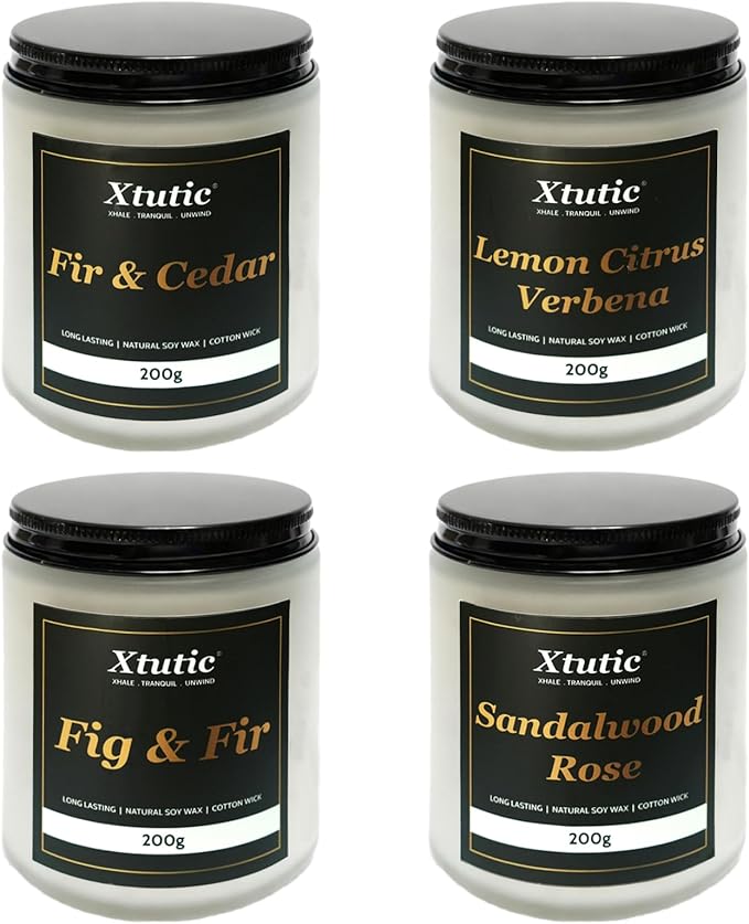 Scented Soy Candles Sets, 7oz in White Frosted Jar - 200-Hour Burn Time, Aromatherapy Candle for Home Decor, Cozy Gifts for Any Occasion,Ideal Gifts for Women