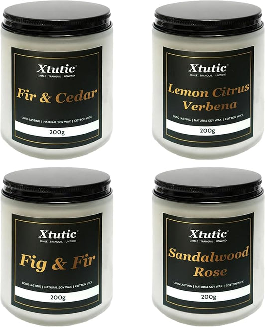 Scented Soy Candles Sets, 7oz in White Frosted Jar - 200-Hour Burn Time, Aromatherapy Candle for Home Decor, Cozy Gifts for Any Occasion,Ideal Gifts for Women