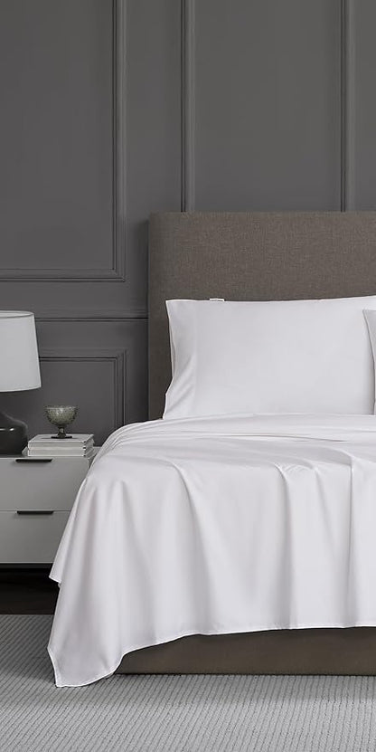 Linen Closet Luxury Cotton 1200 Thread Count Hotel Luxury 4-Piece Sheet Set, King, White