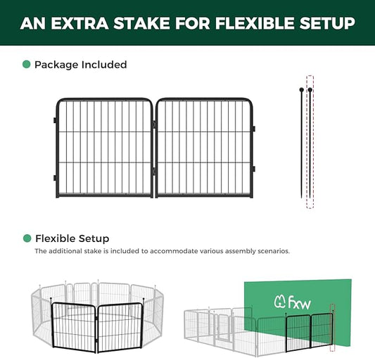 FXW Instant Unleashed Dog Playpen, Portable Pet Fence for Outdoor, RV Trips, and Camping, 24inch, 2 Panels for Puppy and Small Dogs│Patented