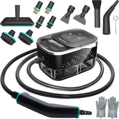 Steam Cleaner,15s Heat-Up 42.27oz Tank,2500w Handheld Steam Cleaner for Home with 15 pcs Accessories,Portable Steamer for Cleaning,kitchens,Grease,bathrooms,Grout,Tile,Bed Bugs,Floor,Couch and Car