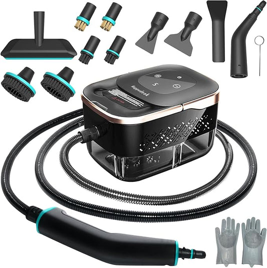 Steam Cleaner,15s Heat-Up 42.27oz Tank,2500w Handheld Steam Cleaner for Home with 15 pcs Accessories,Portable Steamer for Cleaning,kitchens,Grease,bathrooms,Grout,Tile,Bed Bugs,Floor,Couch and Car