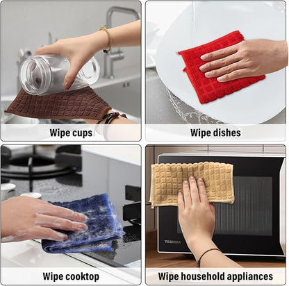 Dish Rags for Washing Dishes 16 Pack Multipurpose Wire Miracle Cleaning Coths Non-Scratch Wire Dishwashing Rag Lint Free Microfiber Cleaning Cloth for Kitchen Windows