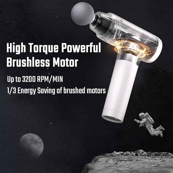 cotsoco Massage Gun Deep Tissue, Muscle Massage Gun Back Massager for Pain Relief, 20 Speeds Handheld Electric Massager Tool with Silent Brushless Motor, Suitable for Gym Office Home Travel