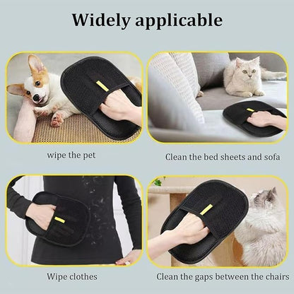 Pet Hair Removal Glove for Dogs & Cats,Reusable Electrostatic Pet Hair Remover Gloves,Magic Brush Pet Hair Removal Tool for Furniture,Couch,Car Seats,Clothing(2Pcs)
