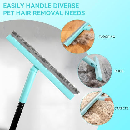 Rubber Broom for Carpet Pet Hair Remover,with Multifunction Magic Broom,air Broom,for pet Removal Fluff Carpet, Hardwood Floor, Cleans Glass, Fine Dust, Hair, Liquid (Black)