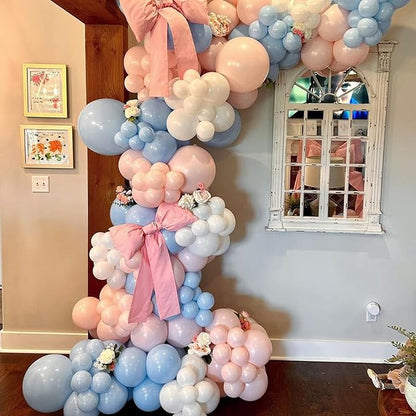 Macaron Pink and Blue Balloons, 60 Pcs 12 Inch Metallic Blue Pink Balloons for Baby Shower Gender Reveal Shower Wedding Bridal Shower Party Graduation Decoration