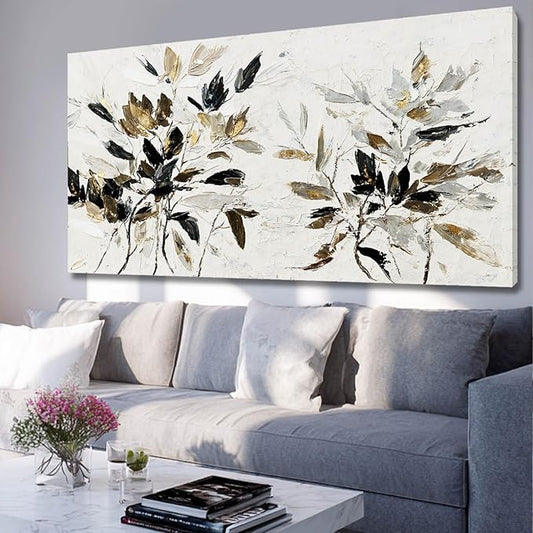 Framed Wall Prints Modern Abstract Wall Art Office Wall Decor 29"x58" Large Canvas Wall Art for Bedroom Home Black and White Graffiti Posters for Room Aesthetic