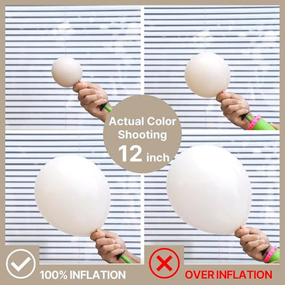 PartyWoo White Sand Balloons 50 pcs 12 Inch Beige Cream Ivory Latex Balloons for Wedding Bridal Graduation Baby Shower Gender Reveal Safari Birthday Party Decorations White-F12