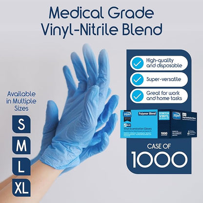 Inspire Nitrile-Vinyl Blend Exam Gloves - Disposable, Latex Free, Medical, Multipurpose for Cooking