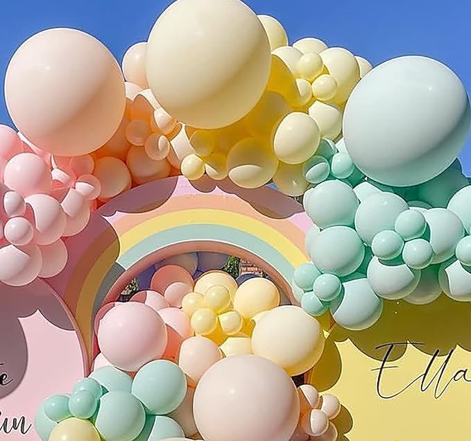 KALOR 12 Inch Pastel Orange Balloons, 50 Pcs Latex Helium Macaron Balloons for Kid's Birthday Party, Baby Shower, Wedding, Graduate Party Decorations