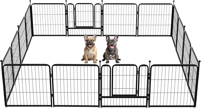 FXW Instant Unleashed Dog Playpen, Portable Pet Fence for Outdoor, RV Trips, and Camping, 24inch, 16 Panels for Puppy and Small Dogs│Patented