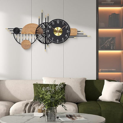 39x19 Inches Modern Large Wall Clocks for Living Room Decor, Silent Non-Ticking Battery Operated Decorative Analog Clock for Bedroom, Office, Kitchen, Entryway