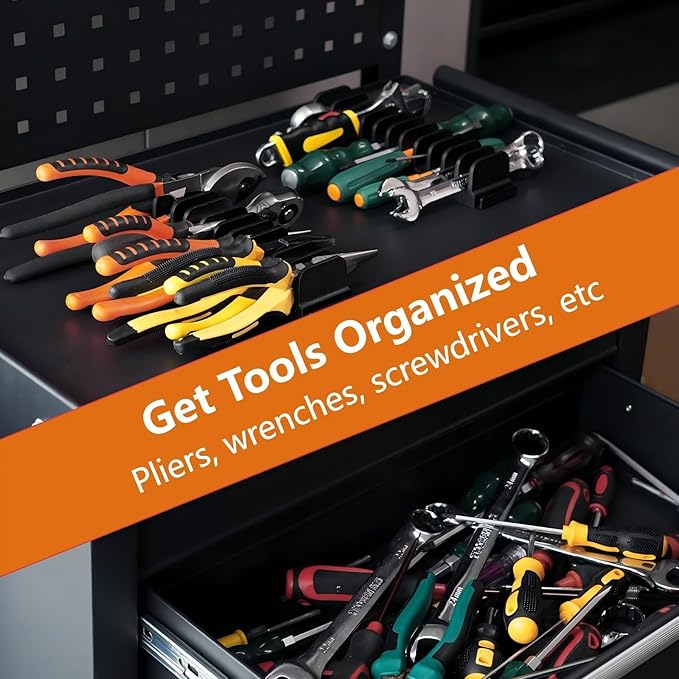 24 pcs Magnetic Plier Organizer Set for Toolbox & drawer Storage|Modular Plier holders for Mechanics, Technicians, Space-Saving & Quick-Access, Gift for father and boyfriend(Yellow)