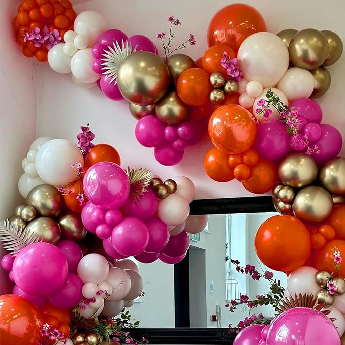 Hot Pink Balloons, 12 Inch 30 Pcs Bright Neon Pink Party Balloon Magenta Fuschia Helium Balloon for Women Girls Birthday Princess Wedding Bridal Shower Summer Wedding Party Decor