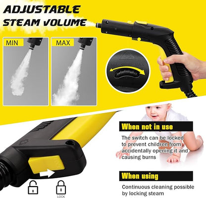 TVD Steam Cleaner, Heavy Duty Canister Steamer with 26 Accessories, Steam Mop with 5M Extra-Long Power Cord for Home Floor Cleaning, Grout,Car Detailing,Upholstery.