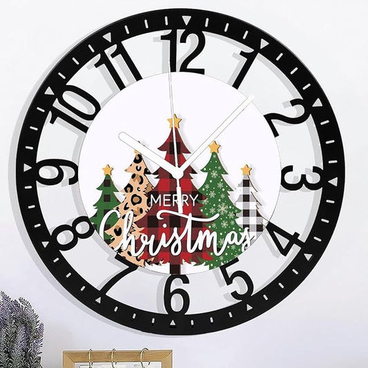 Wall Clock 10 Inch Silent Non-Ticking Modern Clocks Battery Operated - Analog Small Classic for Office, Home, Living Room,Bathroom, Kitchen, Bedroom, School,Snowman Clock