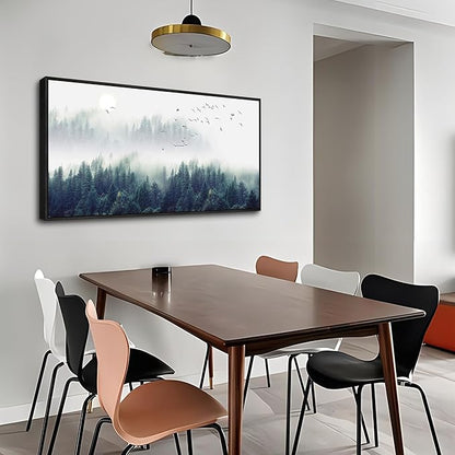 Wapluam Black Framed Wall Decor For Living Room Large Canvas Prints Wall Art For Bedroom Fashion Office Wall Painting Mountain Forest Trees Landscape Pictures Home Decorations Artwork 20x40 In