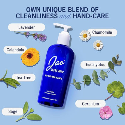 Jao Brand Jao Refresher | Multipurpose Travel Hand Sanitizer, Face Moisturizer, Toner For Face, & Aftershave | Skin Care Travel Essentials | Plant-based | No Parabens, No Sulphates | 8 oz