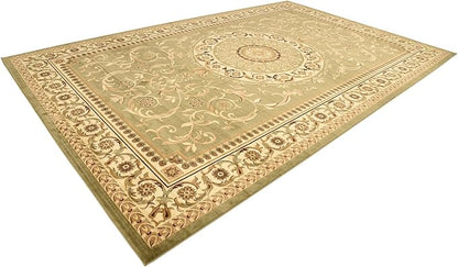 Rugs.com Chateau Collection Rug – 10x16 Light Green Medium-Pile Rug Perfect for Living Rooms, Large Dining Rooms, Open Floorplans