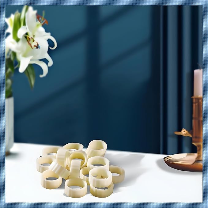 Silicone Candle Holder Base Stabiliser30cps Candle Ring Gripper Wishing Rubber Washer Candlestick Silicone Ring Non-Slip.for Taper Candles and Candle Cups.Weddings and Home Decor Gifts.(White)