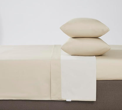 Linen Closet Luxury Cotton 1200 Thread Count Hotel Luxury 4-Piece Sheet Set, Queen, Beige