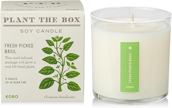KOBO Fresh Picked Basil Plant The Box Candle (9 oz)