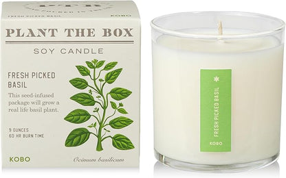 KOBO Fresh Picked Basil Plant The Box Candle (9 oz)