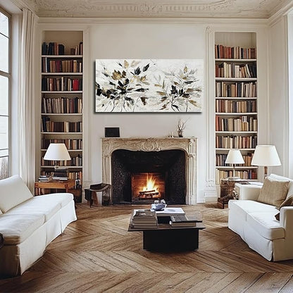 Framed Wall Prints Modern Abstract Wall Art Office Wall Decor 29"x58" Large Canvas Wall Art for Bedroom Home Black and White Graffiti Posters for Room Aesthetic