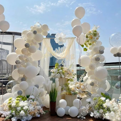 154pcs White Balloons Different Sizes 5/10/12/18 Inch Balloon Garland Kit,White Balloons for Balloon arch Birthday Weddings Anniversary Graduation Party Decorations