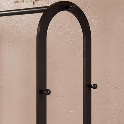 Heavy Duty Clothes Rack,Sturdy Metal Garment Racks for Hanging Clothes,Clothing Racks with bottom shelves & 6 Hooks,Multi-Functional Closet Rack for Bedroom Living room