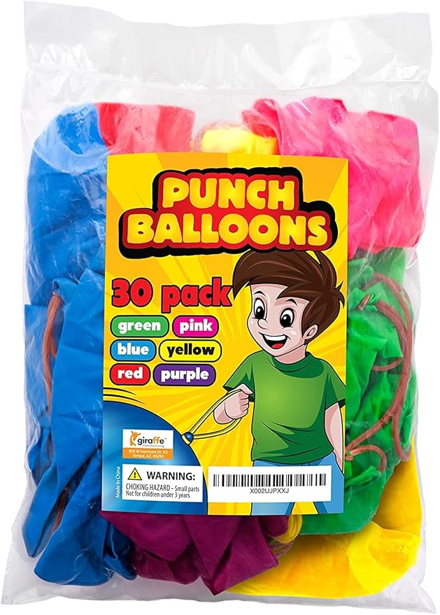 Giraffe 18 Inch Large Thick Latex Neon Rubber Balloons for Kids 30 Pack Bulk - Boys & Girls Birthday Decorations Balloons Party Favors 8-12 Outdoor Strong Party Baloons - Bright Colored Ballon Bag