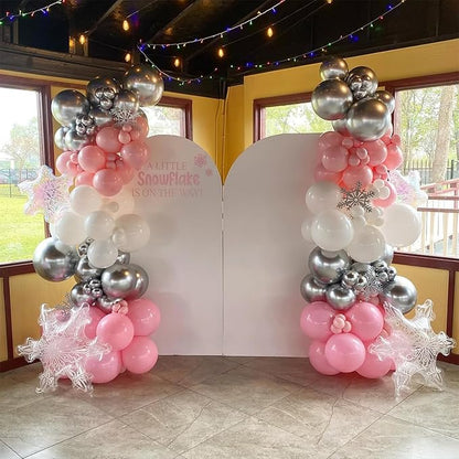 Pink and Silver Balloon, 60 Pcs 12 Inches Pastel Pink White Confetti Balloons for Girls Kids Birthday Wedding Baby Shower Graduation