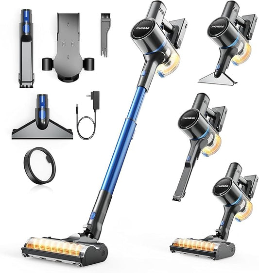 Cordless Vacuum Cleaners for Home, G26 Vacuum Cleaner, 45KPA Powerful Suction, Up to 60 Minutes, Tangle-Resistant, Rechargeable Stick Vac with Wall Mount for Pet Hair, Hardwood Floors