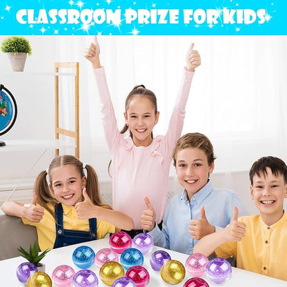 24 Pack Slime Valentines for Kids -No Messy Glitter Clear Slime Kit for Girls 8-12 with Sequins, Non Sticky Stress Relief Toy for Kid & Adult, Princess Toys, Party Favors, Classroom Prizes