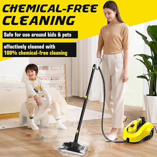 TVD Steam Cleaner, Heavy Duty Canister Steamer with 26 Accessories, Steam Mop with 5M Extra-Long Power Cord for Home Floor Cleaning, Grout,Car Detailing,Upholstery.