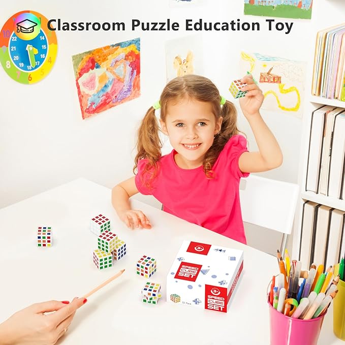 Vdealen 32 Pack Mini Cube Puzzle Party Favors for Kids, 1.18in 3x3 Magic Cube School Rewards & Classroom Prize for Students, Birthday Party Favors Easter Christmas Stocking Stuffers Gifts for Kids