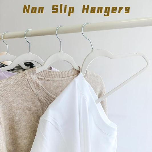 Gray Velvet Hangers 30 Pack, Anti-Slip Slim Space Saving Hangers with 360° Swivel Hook, 17.7 Inch Velvet Clothes Hangers for Coats,Sweater,Jackets,Dresses, Shirts, Suits & T-Shirts (Gray, 30)