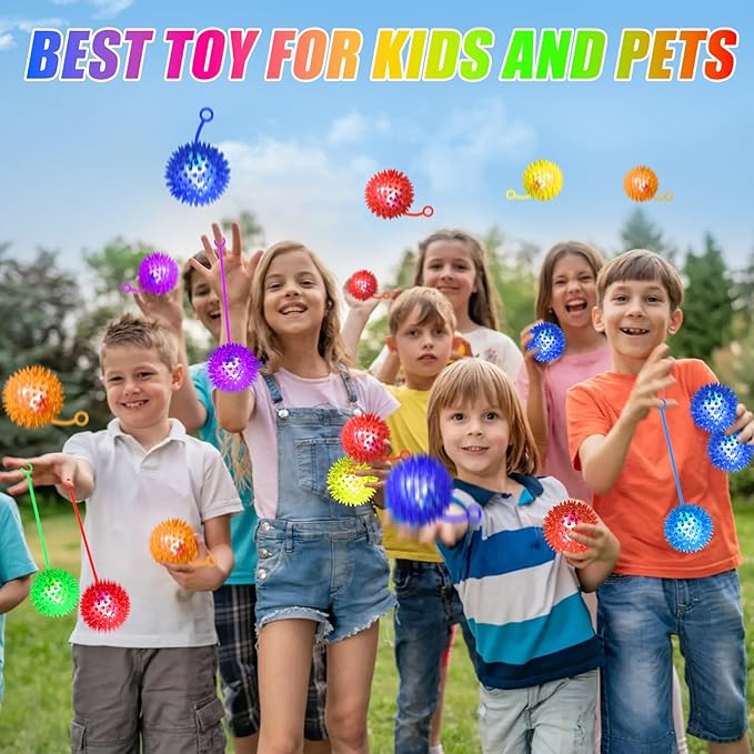 200PCS Light Up Ball, Bouncy Balls for Kids, 6 Colors LED Flashing Squeaky Ball, 2.2inch Sensory Fidget Toys, Glow in The Dark Party Supplies, Neon Party Favors, for Student Gifts School Rewards
