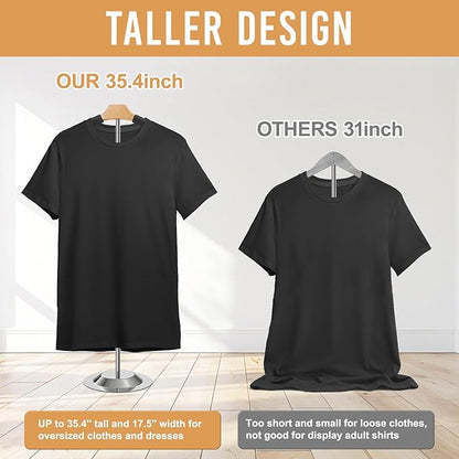 20-35 Inch Height Adjustable Shirt Display Stand, T Shirt Display Stand for Vendors Mannequin Torso for Clothing Dress Garment Coat Retail (Black, 2 Pcs)