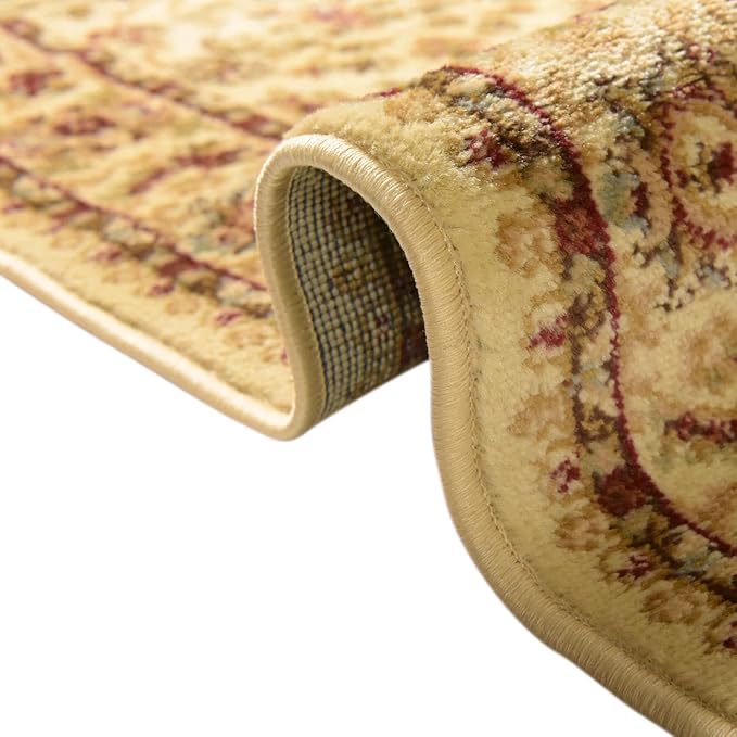 Rugs.com Aditi Collection Rug – 5' 3 Octagon Cream Low Rug Perfect for Living Rooms, Kitchens, Entryways