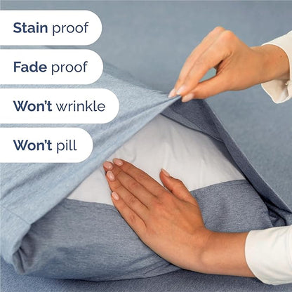 Split King Size 5 Piece Sheet Set - Comfy Breathable & Cooling Bed Sheets Set - Hotel Luxury Bedding for Women, Men, Kids, Teens, Boys & Girls - Deep Pockets & Wrinkle Free - Blue (Heathered Sheets)
