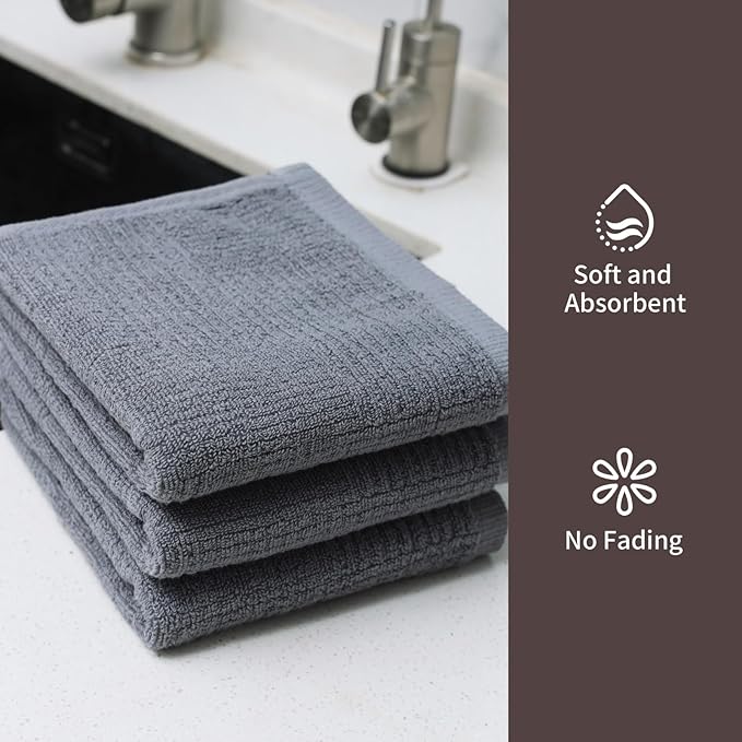 Glynniss Cotton Terry Cloth Kitchen Towels - Pack of 3, 16x26 Inches