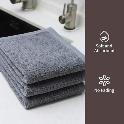 Glynniss Cotton Terry Cloth Kitchen Towels - Pack of 3, 16x26 Inches