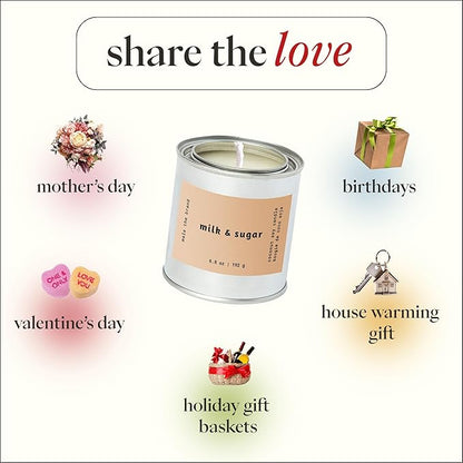 MALA Milk & Sugar Cinnamon & Vanilla Candle for Home – Foodie/Gourmand – Vegan Soy Aromatherapy – 45 Hour Clean Burn – Organic Non Toxic Candles – Cozy Room Decor – 6.8 oz