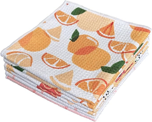 QUILTINA Dish Towels Set - 17 x 25 Inches 100% Cotton Waffle Weave Kitchen Towels 6 Pack, Dish Towels for Kitchen, Super Absorbent for Drying and Cleaning