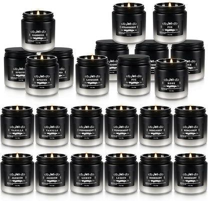 24 Pack Scented Candles with Added Natural Essential Oils, 3.5oz, Suitable for Various Festivals, Parties, Yoga, and Home Scened