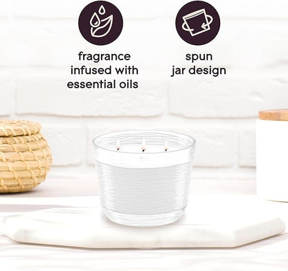 Glade Sheer Vanilla Embrace, Fragrance Candle Infused with Essential Oils, Air Freshener Candle, 3-Wick Candle, 6.8 Oz, 3 Count